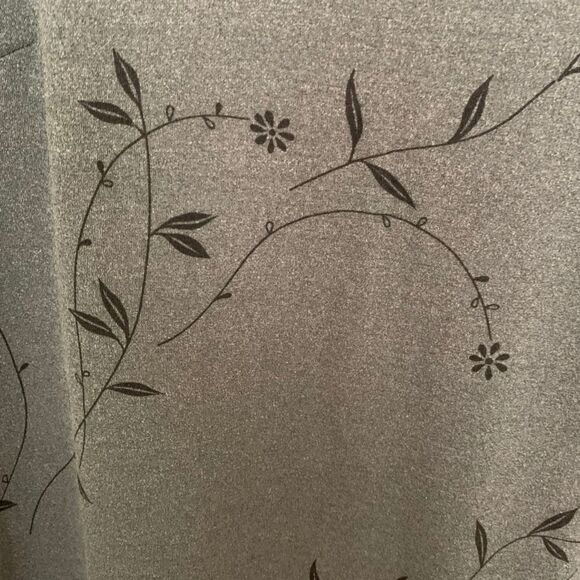 Gray Floral Square Neck Short Sleeve A-Line Dress Size M - Picture 4 of 4